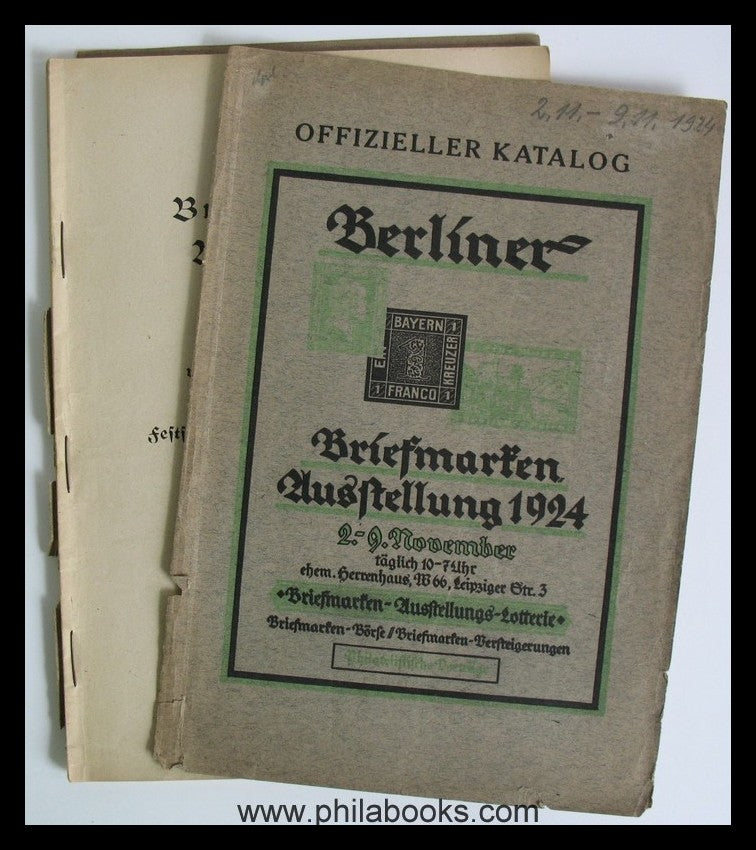 1924, Berliner Briefmarken Ausstellung 1924, Offizieller Katalog, ...