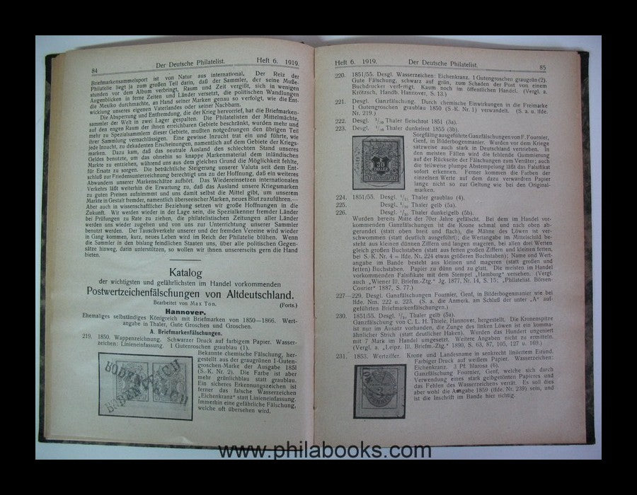 The German Philatelist, Publisher M. Kurt Maier, Berlin, Volume 1...