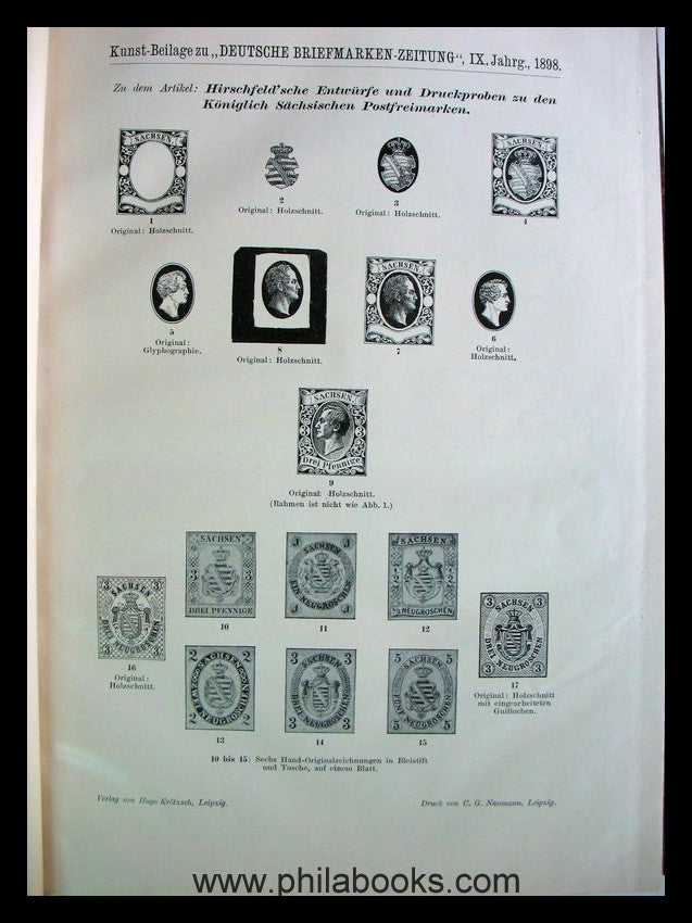 German stamp newspaper, 9th year 1898, complete. tied in m...