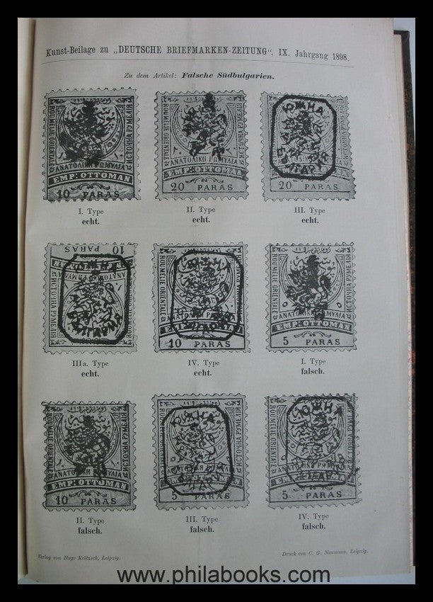 German stamp newspaper, 9th year 1898, complete. tied in m...