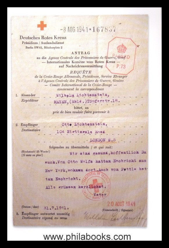 Brinson/ Kaczynski, Fleeing from the Fuehrer, A postal history of ...