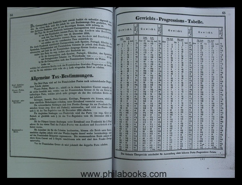 Regulation and Handbook on the Prussian Postage Tax, Berlin, 18 ...