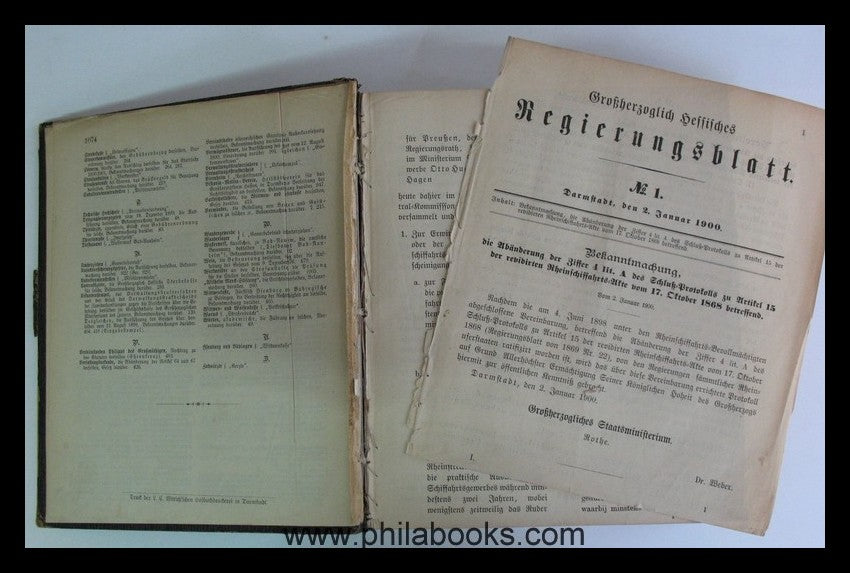 Großherzoglich Hessisches Regierungsblatt für das Jahr 1900, mit 2 ...