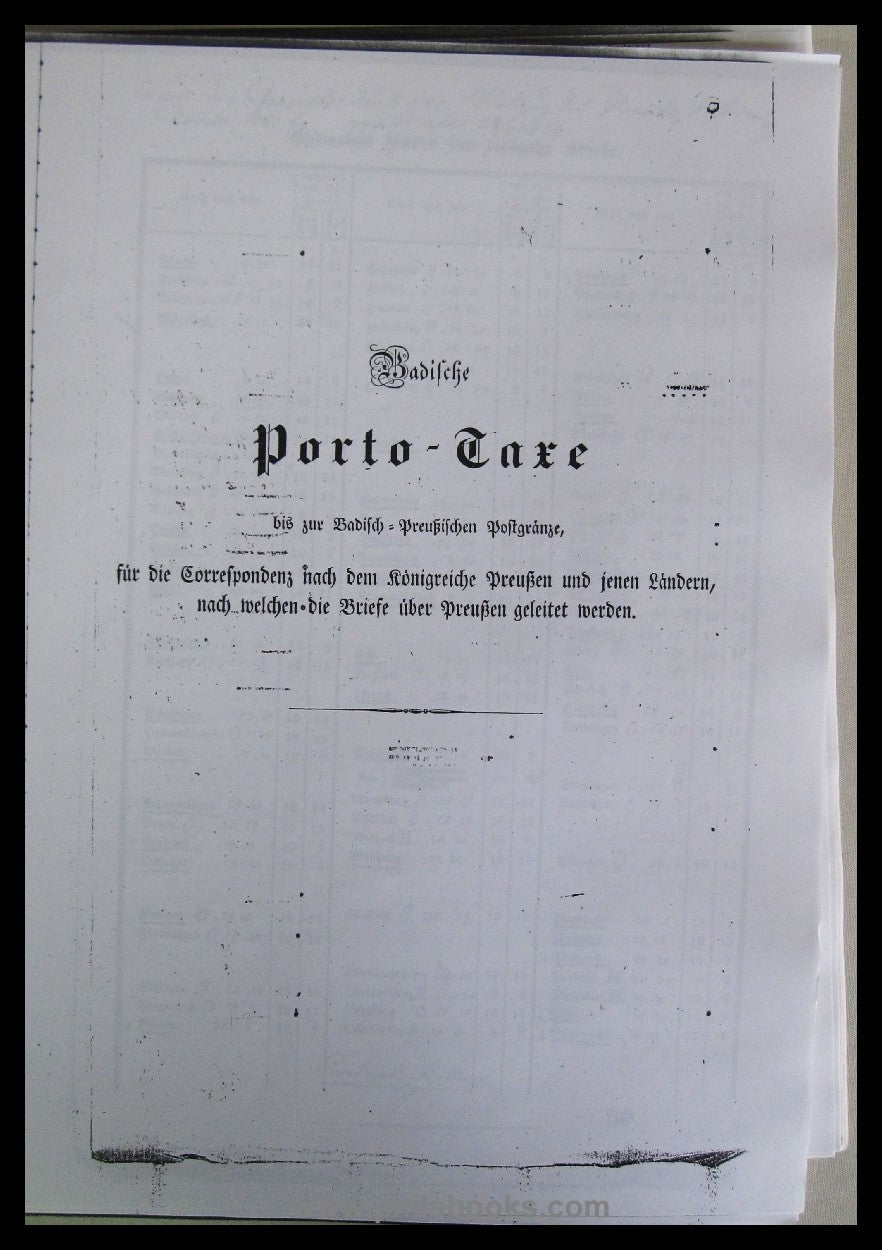 Grandh. Bath. Transport institution, unbound COPIES from 1865-66, ex W...