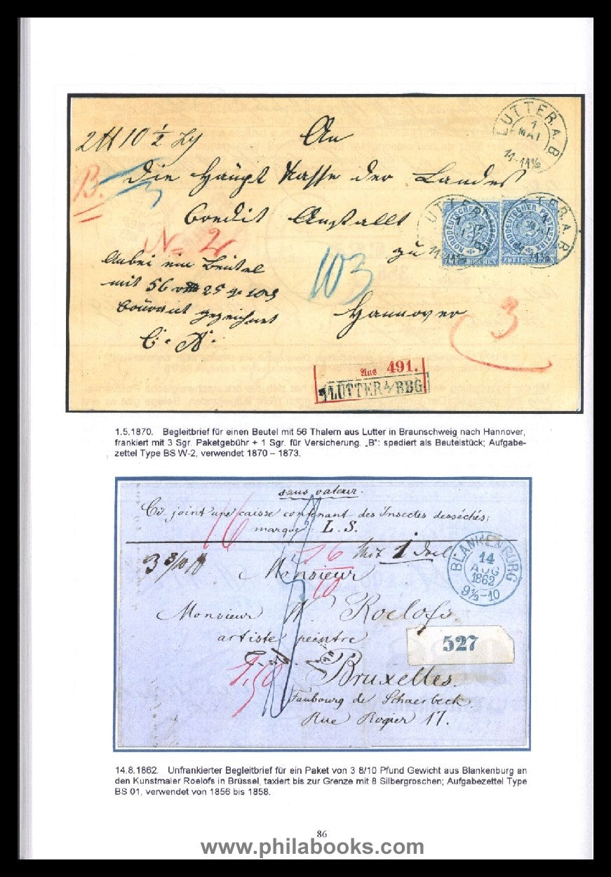 Bruns, W., Old Germany Travelling Post Letters 1824-1874, 2002, postmarked ...