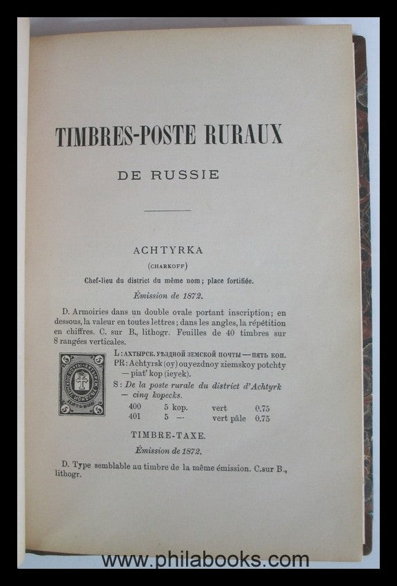 Koprowski, S., Timbre-Poste Ruraux de Russie, Bruxelles, J.-B. Moe ...
