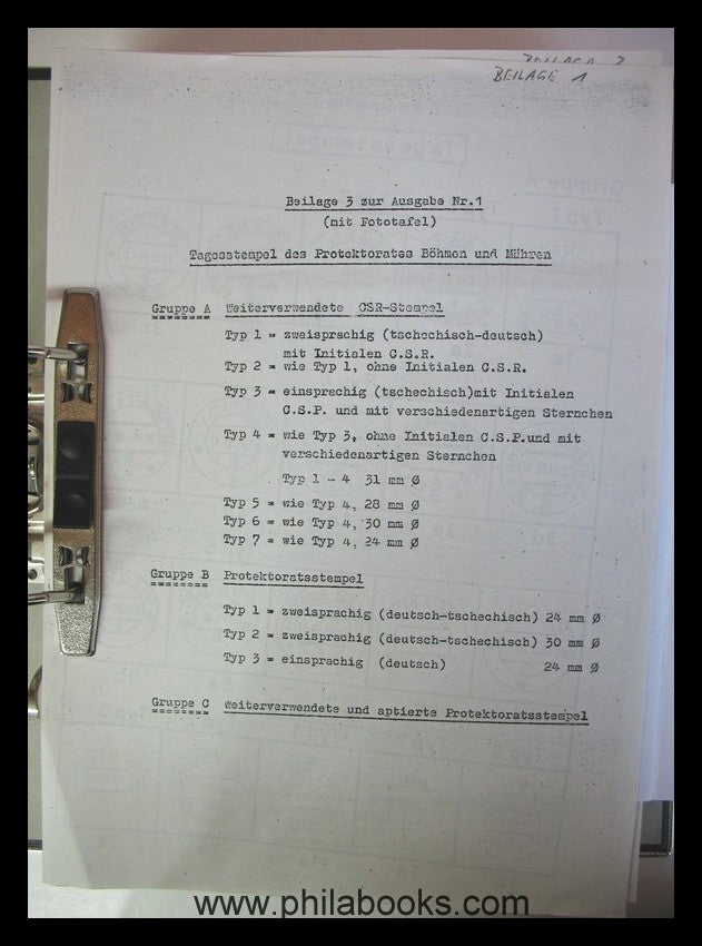 Collectors' Association of Bohemia and Moravia, newsletter, here from N...