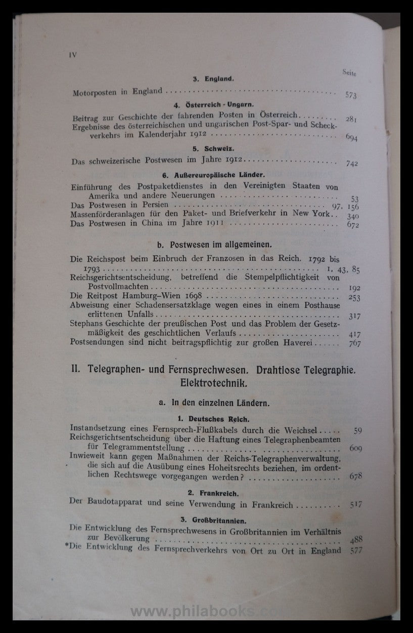 1913, archive for postal history and telegraphy, supplements to the official...