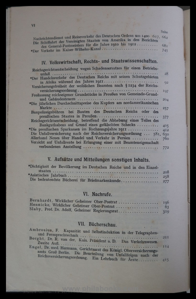 1913, archive for postal history and telegraphy, supplements to the official...