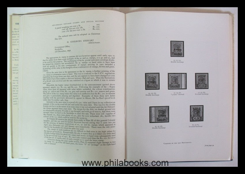 Farmer, H. V., Seychelles Postages Stamps & Postal History, heraus ...