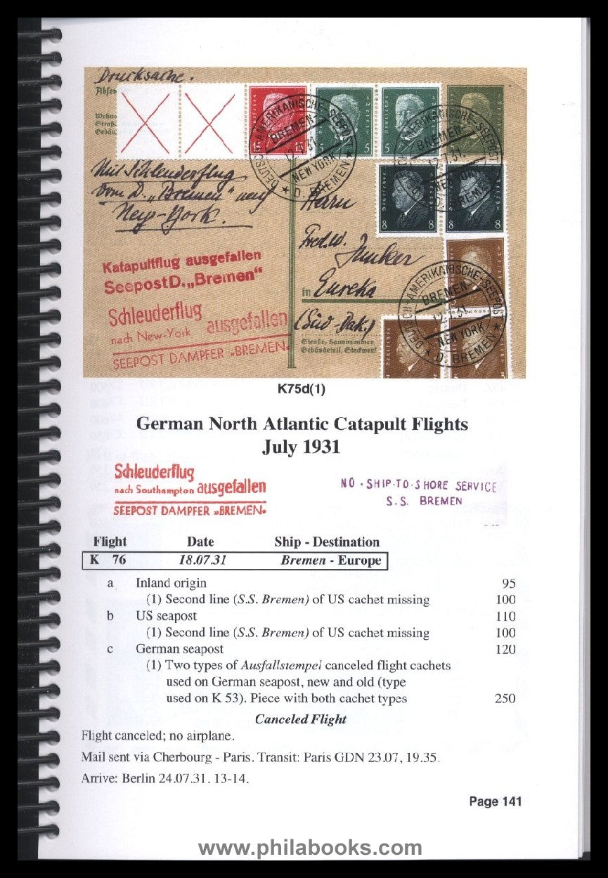 Graue, J., German North Atlantic Catapult Airmail Flights 1929-193 ...