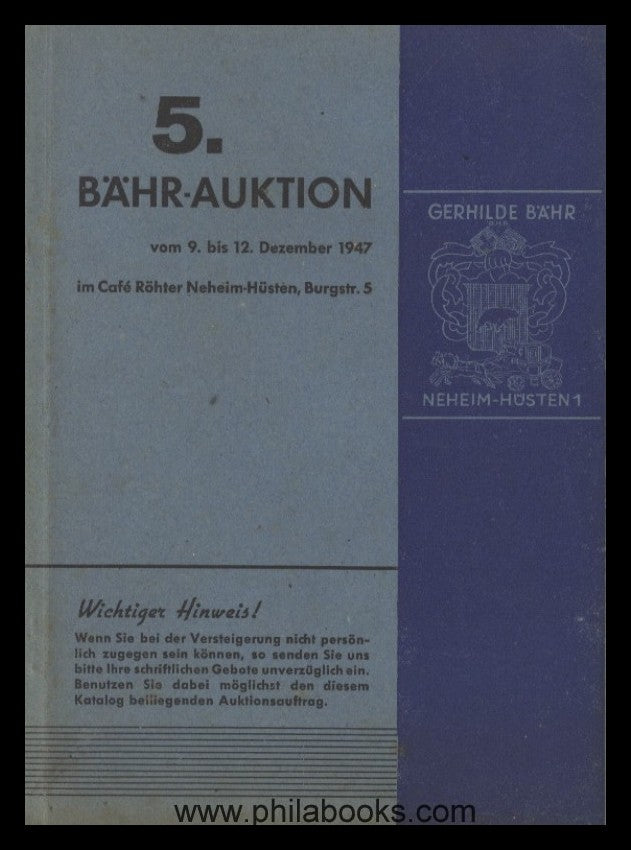 Bähr, Auction 001, 1946-09