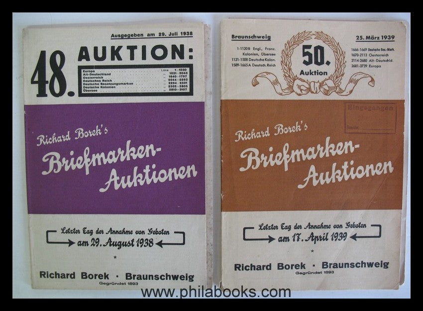 Borek, R., Braunschweig, here the catalogues for auction no. 15, 40, ...