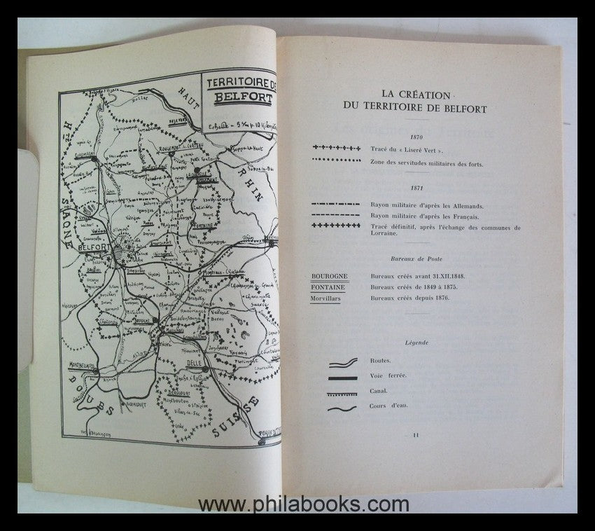 de Fontaines, R., Histoire Postale du Territoire de Belfort, Haut- ...