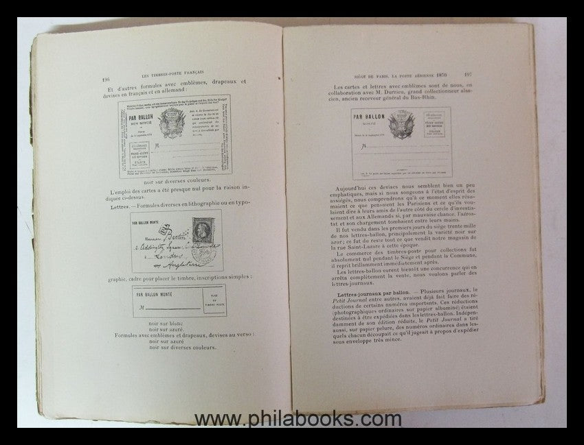 Maury, A., Histoire des Timbres-Poste Francais, Enveloppes, Bandes ...