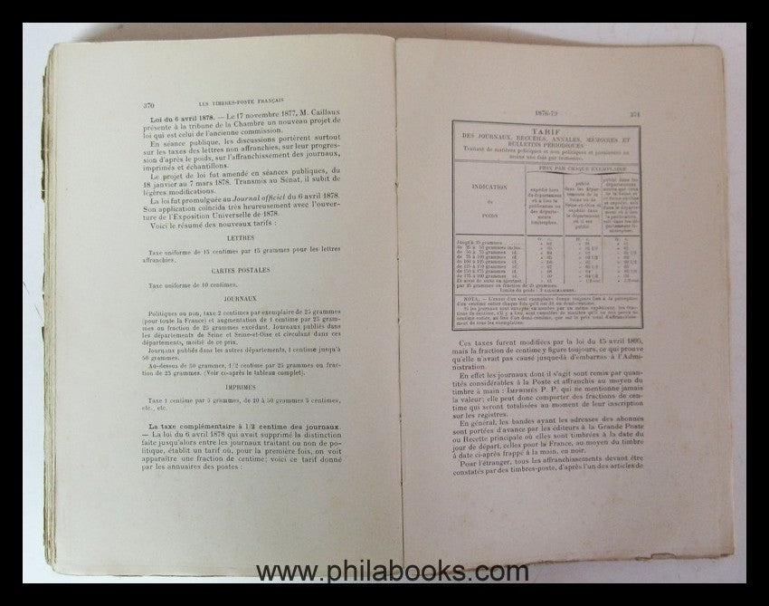 Maury, A., Histoire des Timbres-Poste Francais, Enveloppes, Bandes ...