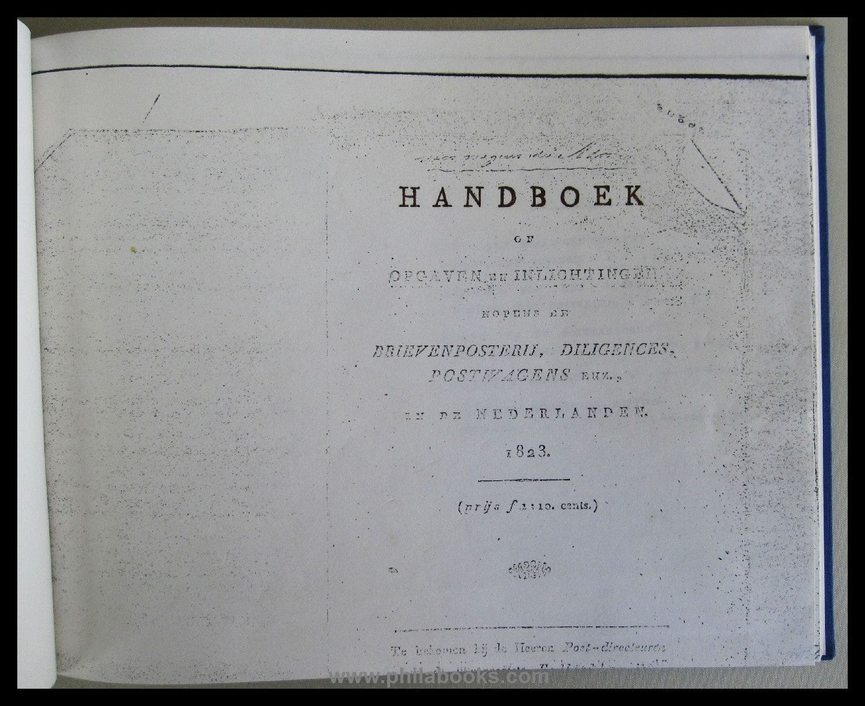 Handboek Brievenposterij, Diligences, Postwagens in de Nederlanden ...