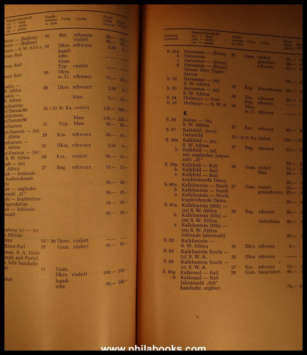 Hoffmann-Giesecke, G., South West Africa, Part II, field post, occupation...