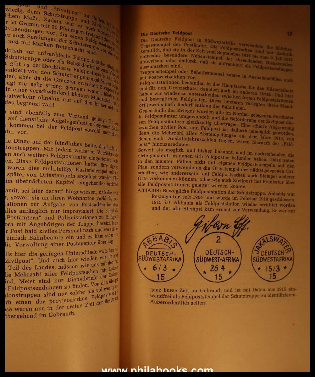 Hoffmann-Giesecke, G., South West Africa, Part II, field post, occupation...