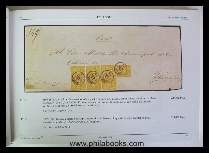 Afinsa, Auktion, 1996-05 'de Bustamante', Lateinamerika, Ecuador