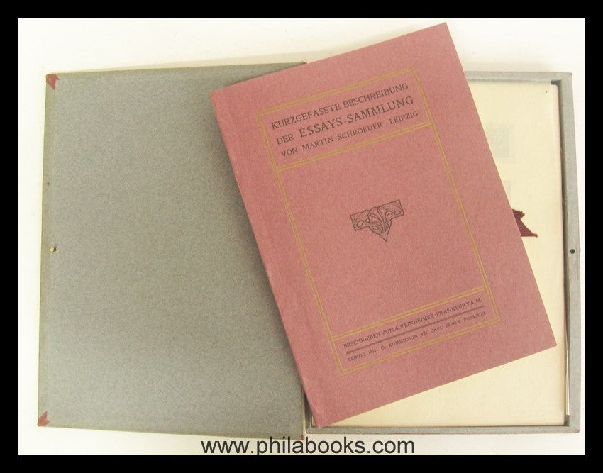 Reinheimer, A., Kurzgefasste Beschreibung der Essays-Sammlung von ...