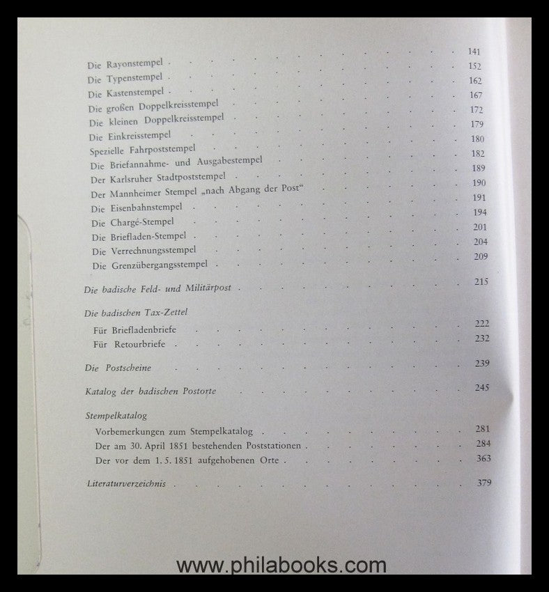 Graf, E., Handbuch der badischen Vorphilatelie 1700-1851, 1971, Po ...