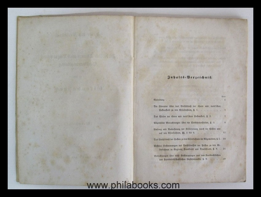 Über das Verhältniß der Fürstlich Thurn und Taxis'schen Postverwal ...