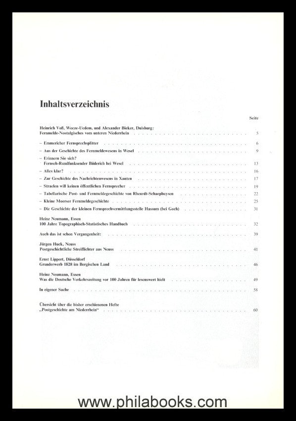 NIEDERRHEIN: Postgeschichtliche Blätter am Niederrhein Heft 1/79, ...