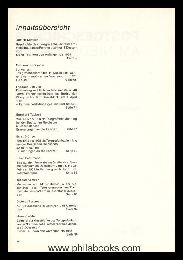 NIEDERRHEIN: Postgeschichtliche Blätter am Niederrhein Heft 2/85, ...