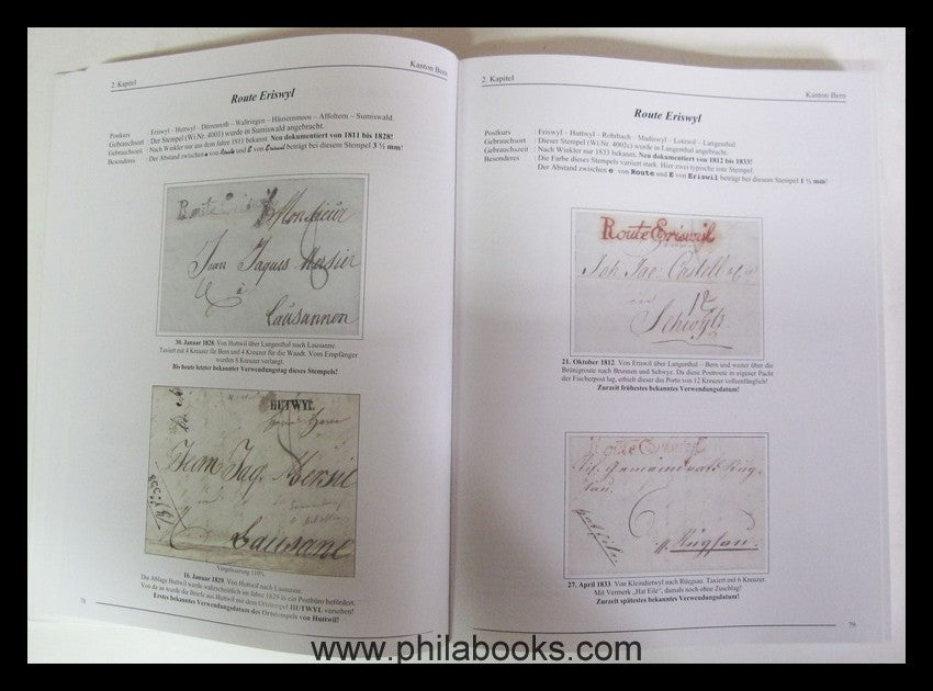 Gasser, M., postal route stamps of Switzerland, organization, postmen ...