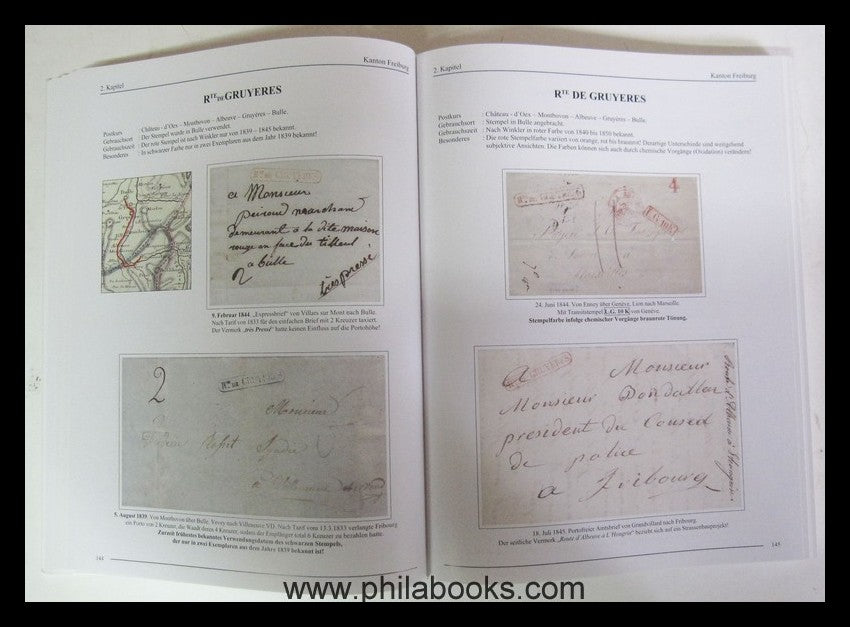 Gasser, M., postal route stamps of Switzerland, organization, postmen ...