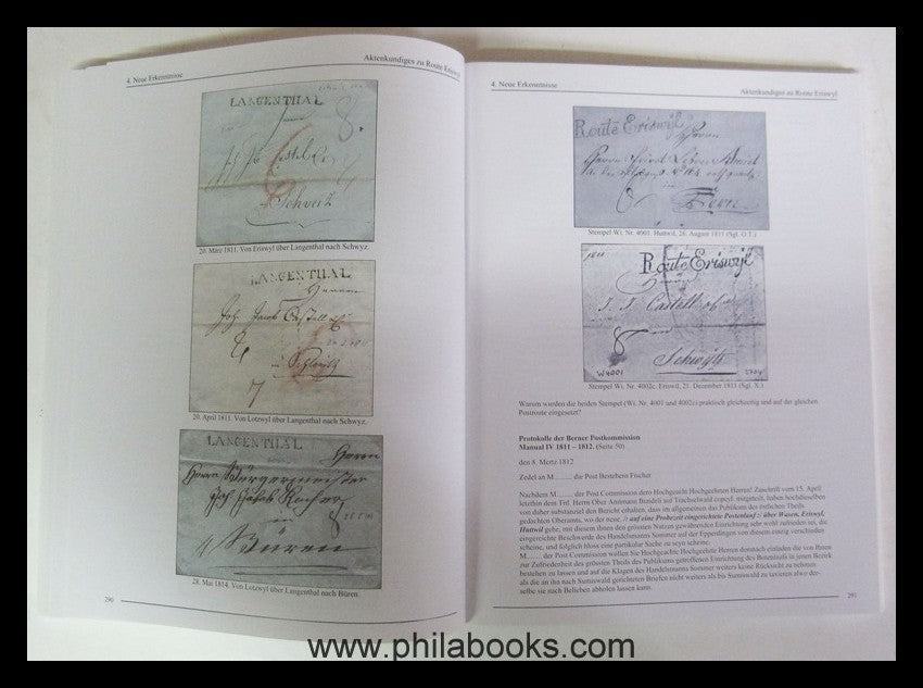 Gasser, M., postal route stamps of Switzerland, organization, postmen ...