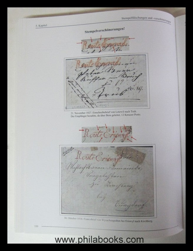 Gasser, M., postal route stamps of Switzerland, organization, postmen ...