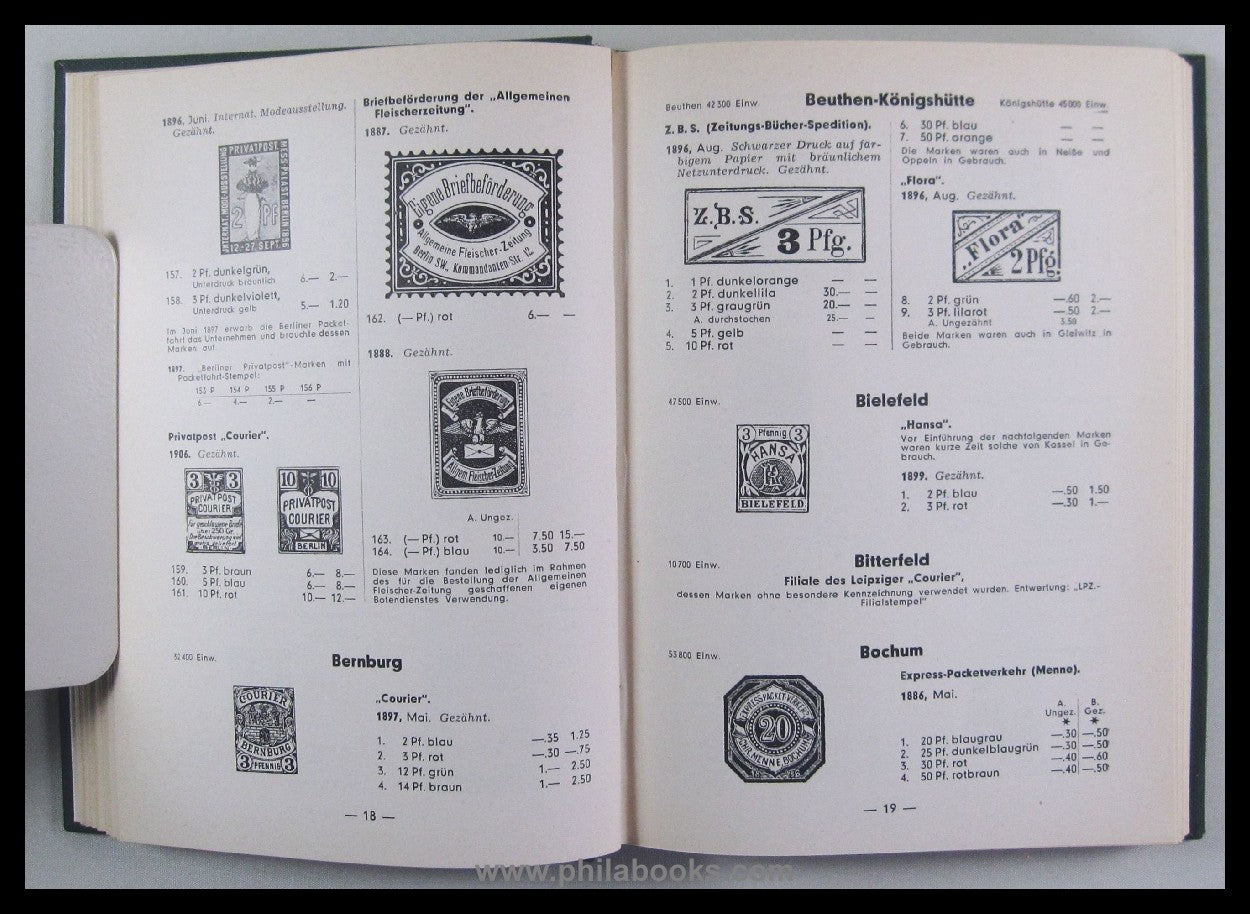 Glasewald, G., Privatpostmarken-Katalog, hier die Originalausgabe ...