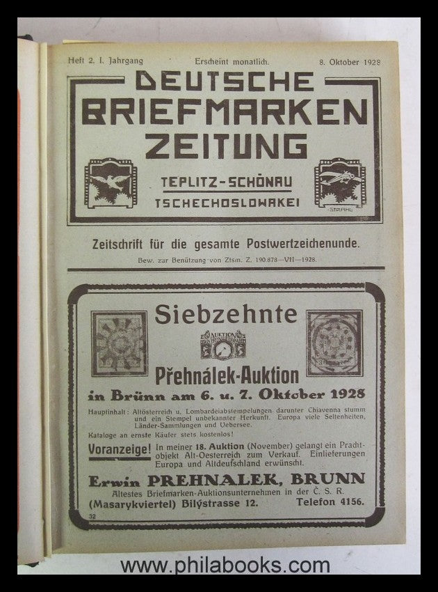 German stamp newspaper, Teplitz-Schönau, Czechoslovakia, hi...