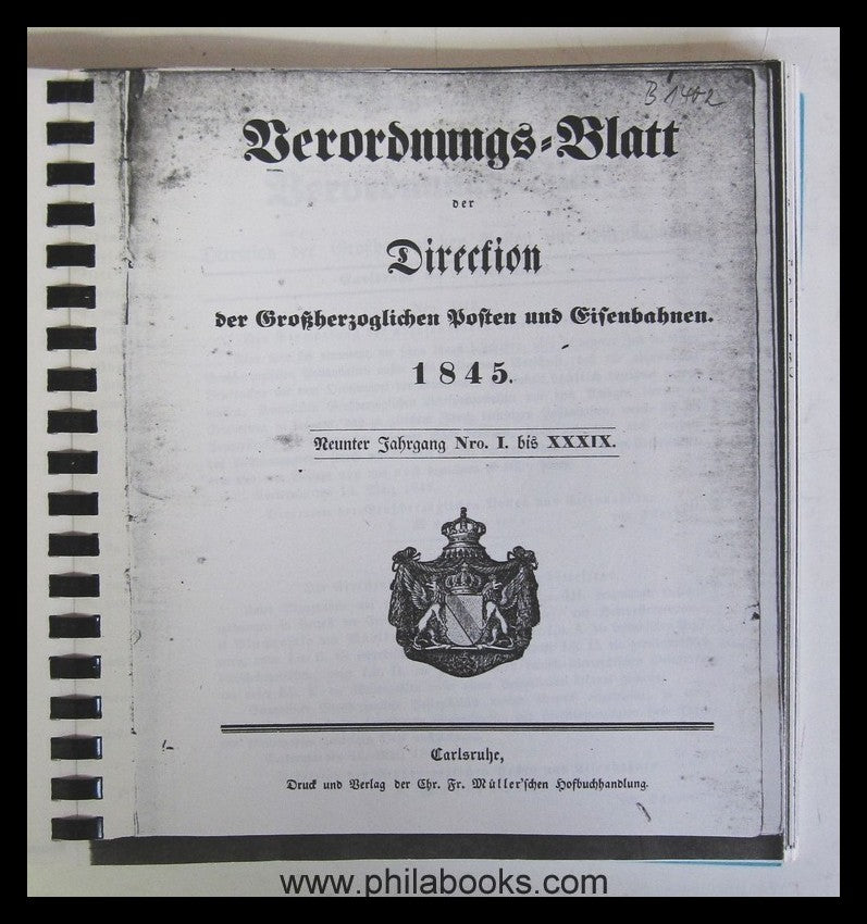 Verordnungsblatt der Großherzoglichen Ober-Post- Direction/der Dir ...