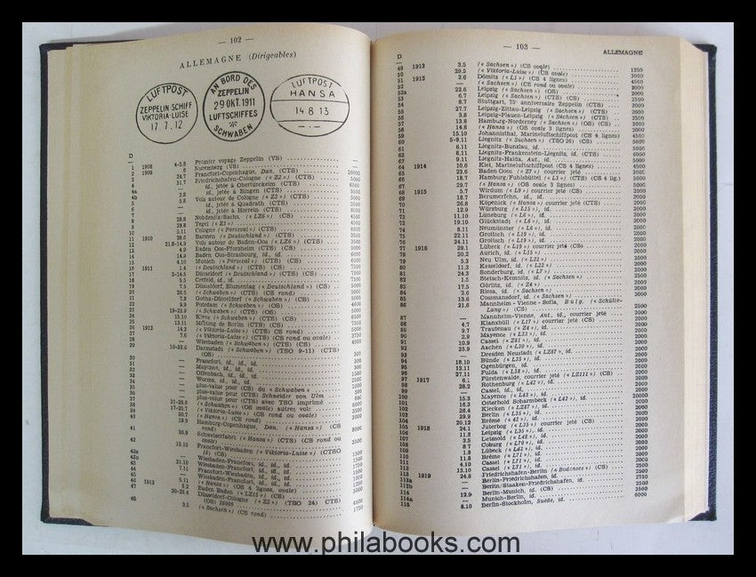 Muller, F., Catalog des Aérogrammes du Monde Entier 1950, here the ...