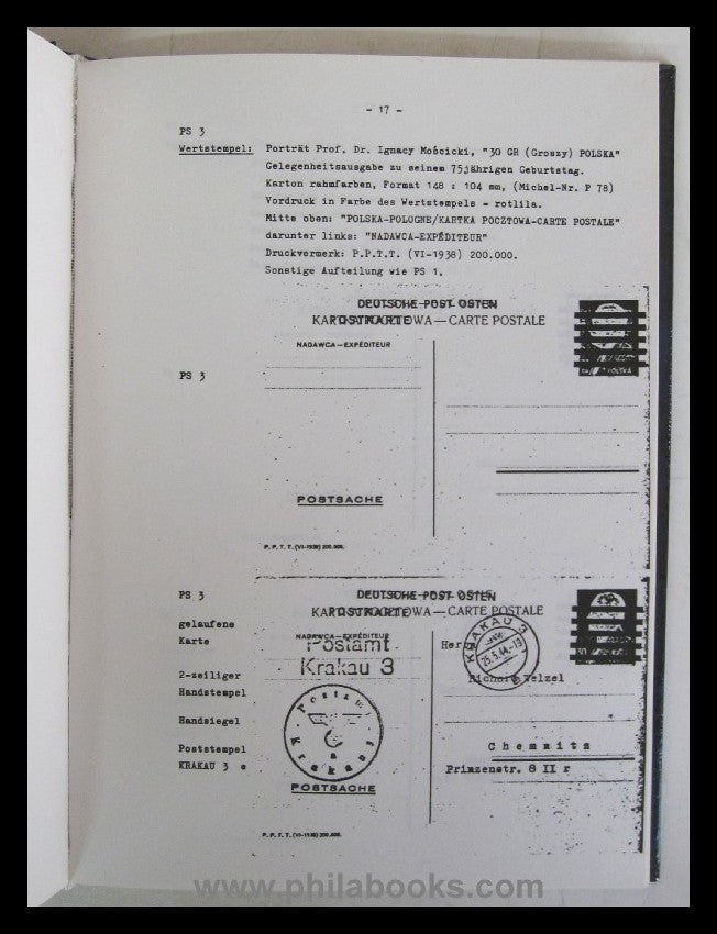Tahl, O., The postal stationery and postal cards of the General Government, ...