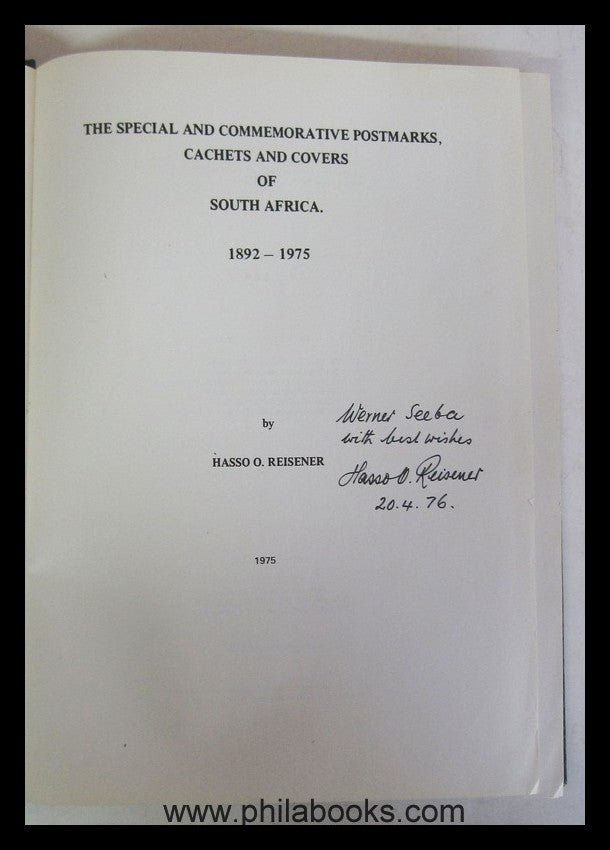 Reisener, H., The Special and Commemorative Postmarks, Cachets and ...