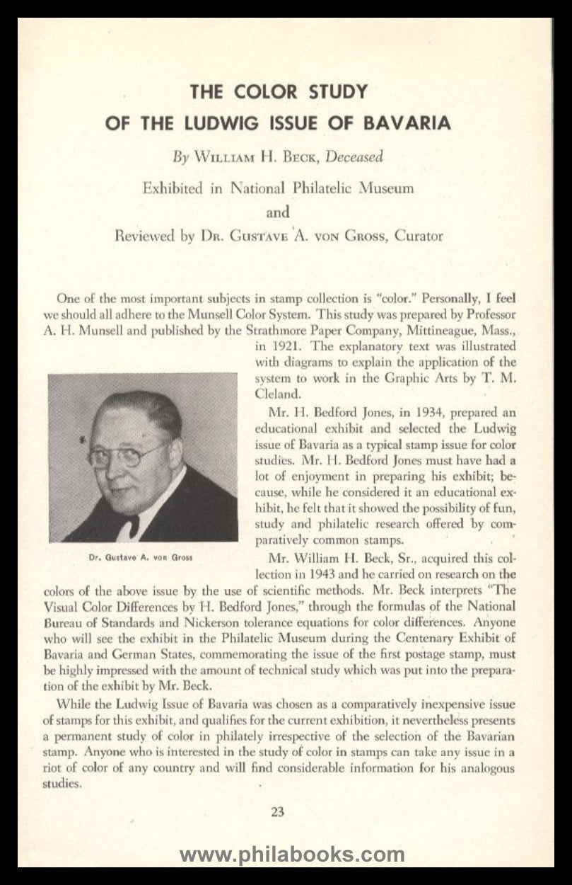 National Philatelic Museum (USA), Centenary Stamp Exhibition Bavar ...