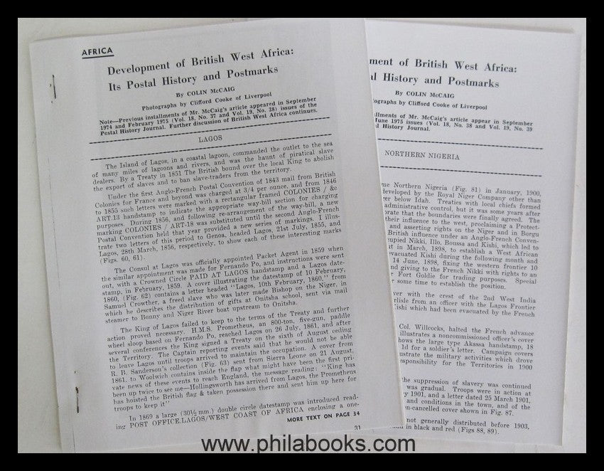 McCaig, C., Africa, Devlopment of British West Africa, It's Postal ...