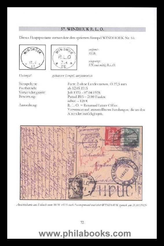 Albert/Koppe, catalog of the adapted German stamps in Southwest ...