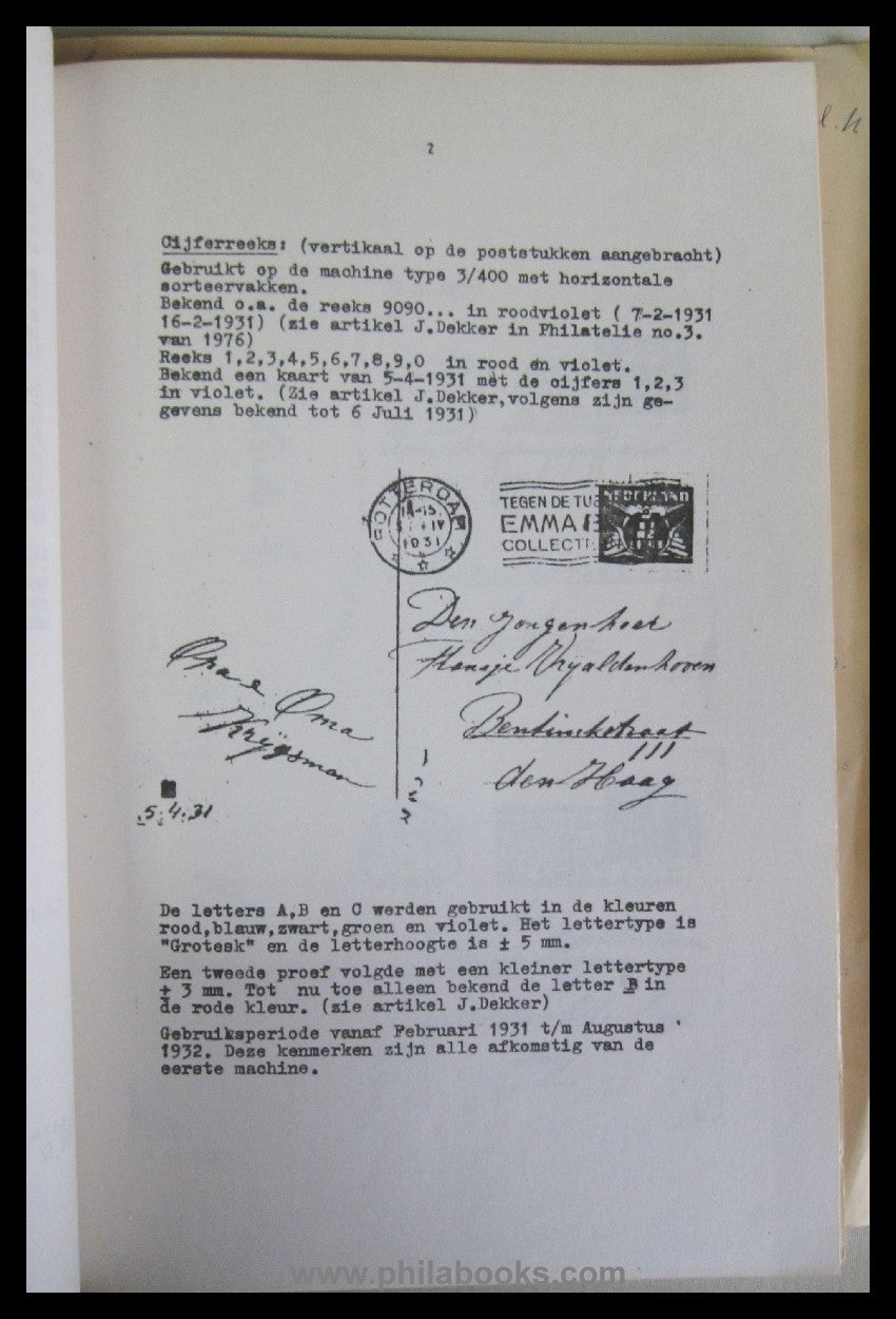 Vrisjaldenhoven-Oostre, M.J., Catalogus Transorma Sorteer Kenmerke ...