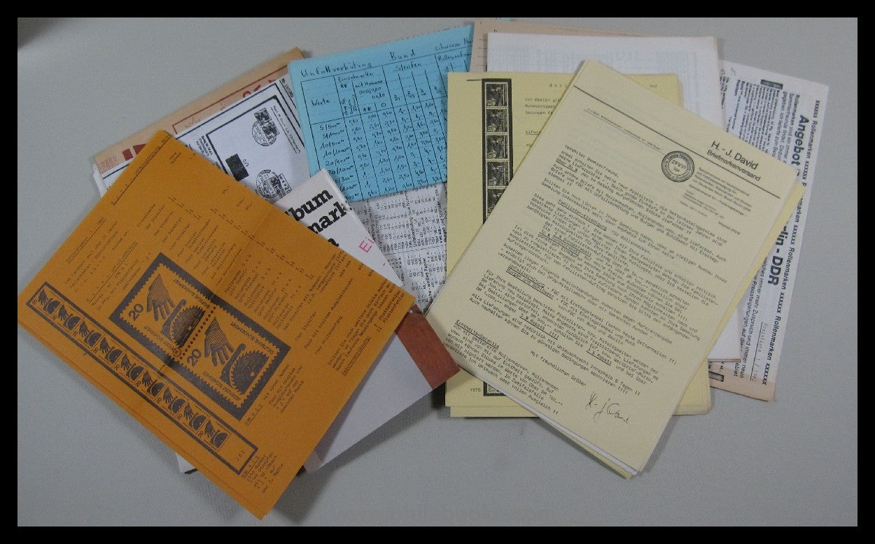 David, H.J., Briefmarkenversand für Rollenmarken Deutsches Reich, ...