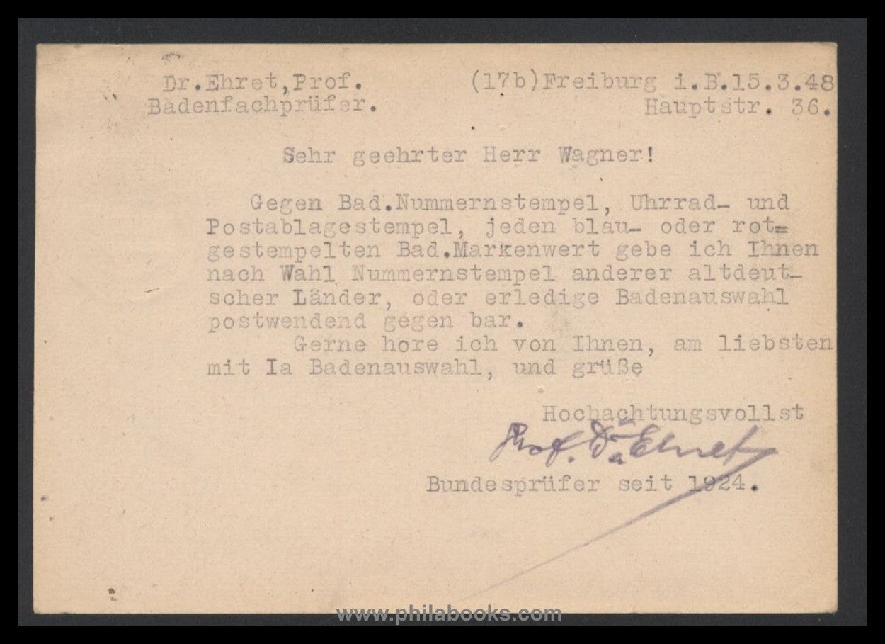 Baden, Fälscherprozess Prof. Ehret, hier eine kleine Kollektion, d ...