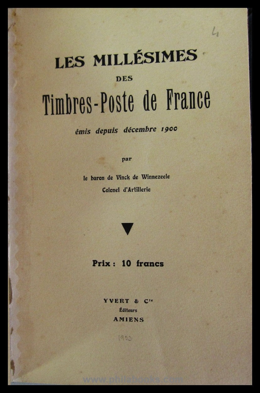 de Saint-Brice, I., Étude sur les Timbres-Taxe (1849-1896), Signes ...