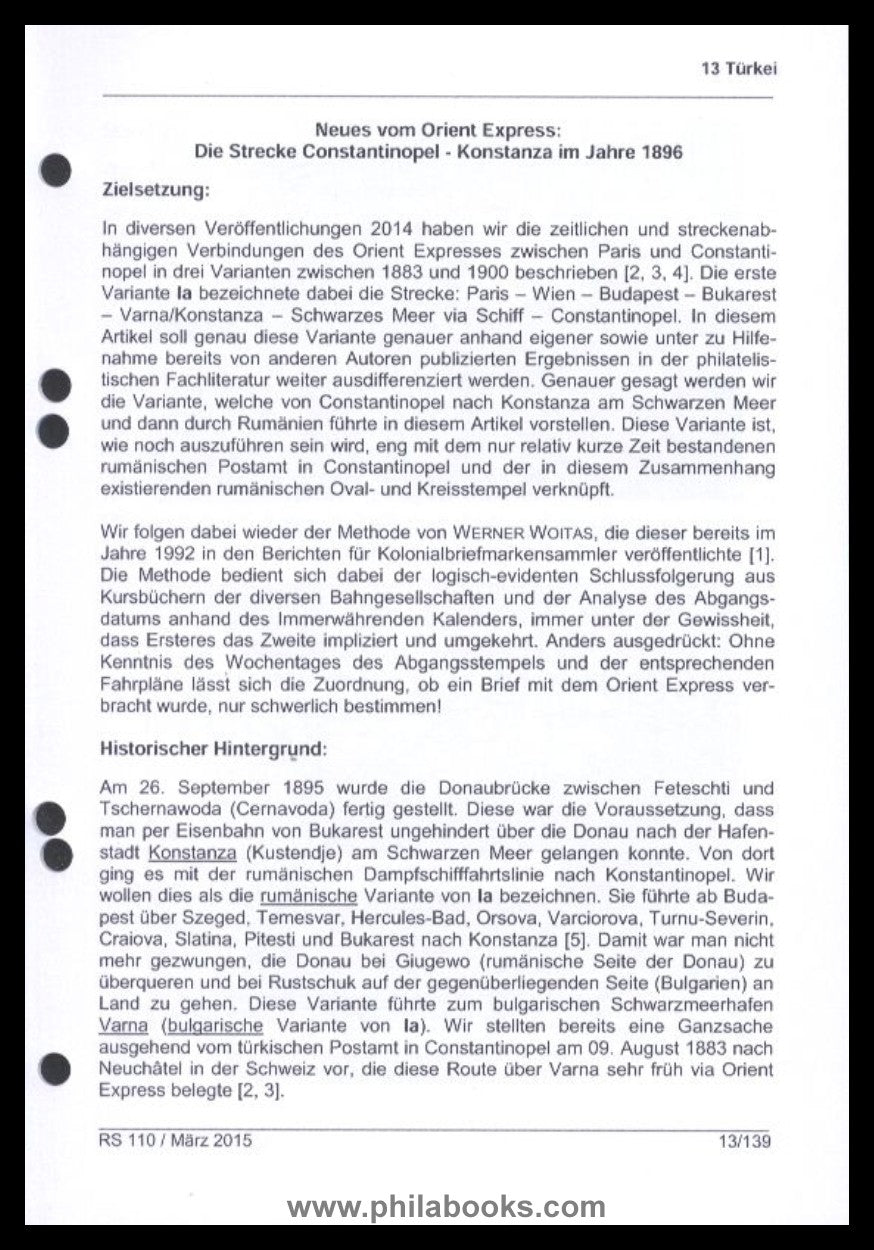 Dorr, Ute: Der Orient-Express/ Meine Sammlung, Beitrag 24 S. mit B ...