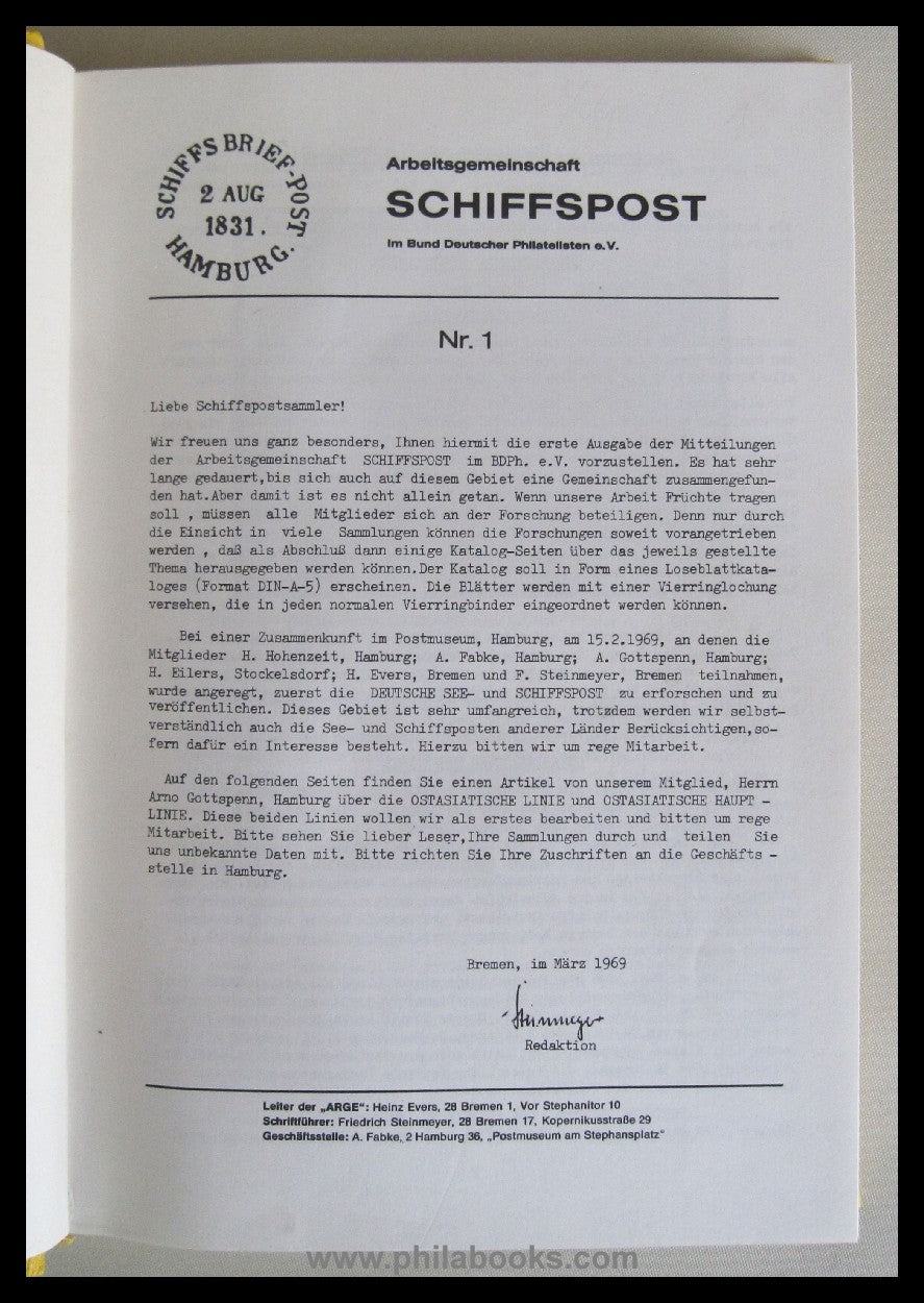 ArGe Schiffspost, Rundbriefe 1-30 und einige Handbuchteile in 3 ei ...