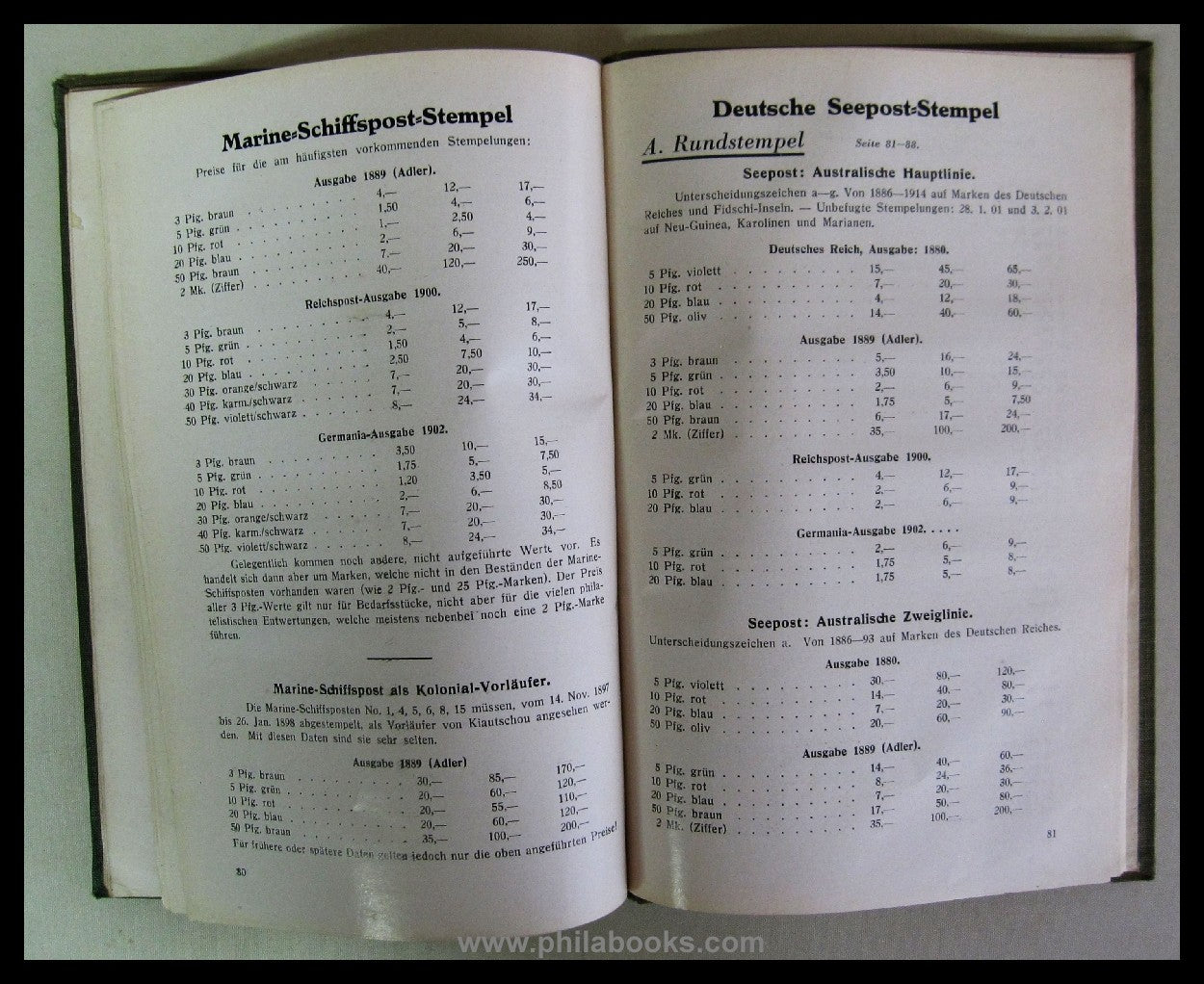 Schlumbohm, H., Die deutschen Kolonial-Stempel, Spezial-Katalog, A ...