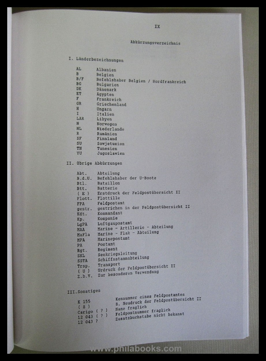 Böhm, K., Field post numbers of the Landmarine parts, 1st edition, 1988, 2 ...
